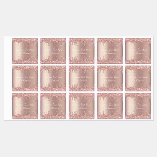 Roos Gold Blush Glitter Sparkle Drivers - met teks Labels (Vel)