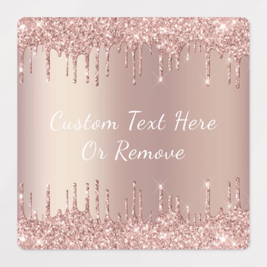 Roos Gold Blush Glitter Sparkle Drivers - met teks Labels (Design 2)