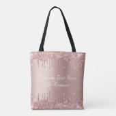 Roos Gold Blush Glitter Sparkle Drivers - met teks Tote Bag (Achterkant)