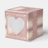 Roos Gold Blush Glitter Sparkle Drivers - Naam/Tek Bedankdoosjes (Voorkant Zijde)