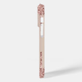 Roos Gold Blush Glitter Sparkle Drivers Naam Tekst Case-Mate iPhone Case (Achterkant / Links)