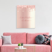 Roos Gold Blush Glitter Sparkle Drivers - Speciaal Canvas Afdruk (Insitu (Woonkamer))
