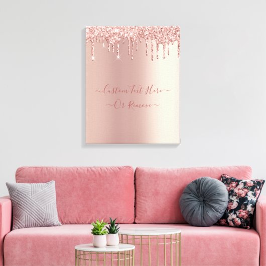 Roos Gold Blush Glitter Sparkle Drivers - Speciaal Canvas Afdruk (Insitu (Woonkamer))