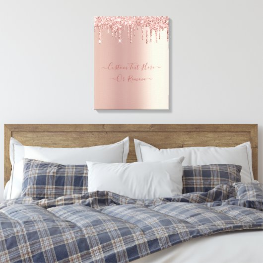 Roos Gold Blush Glitter Sparkle Drivers - Speciaal Canvas Afdruk (Insitu (Slaapkamer))