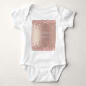 Roos Gold Blush Glitter Sparkle Drivers - Tekst/na Romper (Voorkant)