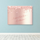Roos Gold Blush Glitter Sparkle Drivers - Tekst to Canvas Afdruk (Insitu (Houten vloer))