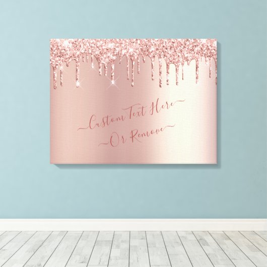 Roos Gold Blush Glitter Sparkle Drivers - Tekst to Canvas Afdruk (Insitu (Houten vloer))