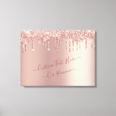 Roos Gold Blush Glitter Sparkle Drivers - Tekst to Canvas Afdruk (Voorkant)