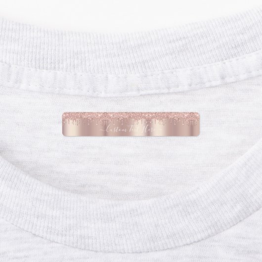 Roos Gold Blush Glitter Sparkle Drivers - Tekst to Labels (Aangebracht)