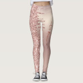 Roos Gold Blush Glitter Sparkle Drivers - Tekst to Leggings (Voorkant)