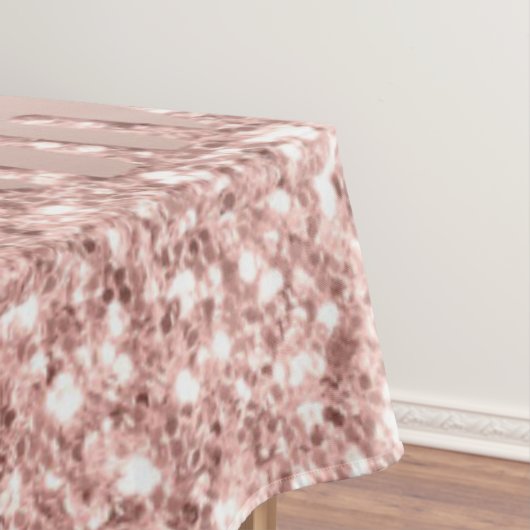 Roos Gold Blush Glitter Sparkle Drivers - Tekst to Tafelkleed (Voorbeeld)