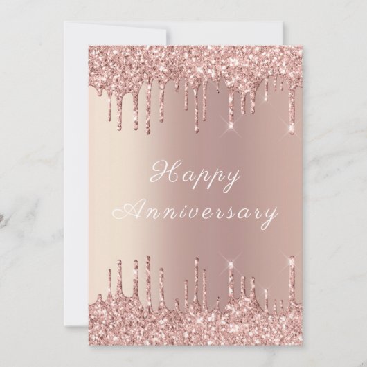 Roos Gold Blush Glitter Sparkle Happy Jubileum (Voorkant)