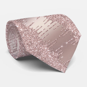 Roos Gold Blush Glitter Sparkle Party Stropdas