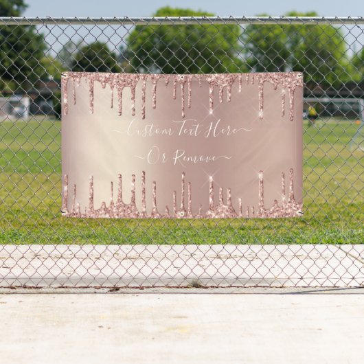 Roos Gold Blush Glitter Sparkly Banner Aangepaste  (Insitu)