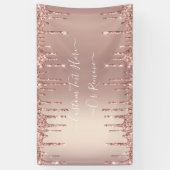 Roos Gold Blush Glitter Sparkly Banner Aangepaste  (Verticaal)