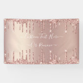 Roos Gold Blush Glitter Sparkly Banner Aangepaste  (Horizontaal)