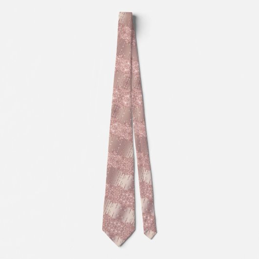 Roos Gold Blush Glitter Stropdas (Voorkant)