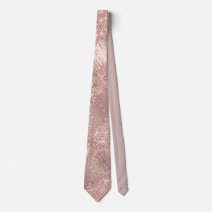 Roos Gold Blush Glitter Stropdas