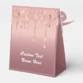 Roos Gold Blush Glitter Tekst Naam Favor Box Cadea Bedankdoosjes (Achterkant)