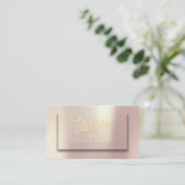 Roos Gold Blush Glitter Typograaf Makeup Lashes 3D Visitekaartje (Staand voorkant)