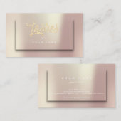 Roos Gold Blush Glitter Typograaf Makeup Lashes 3D Visitekaartje (Voorkant / Achterkant)
