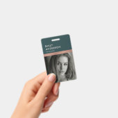 ROOS GOLD BLUSH GREEN WERKNEMER FOTO BAR CODE NAAM BADGE (Handheld)