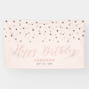 Roos Gold & Blush Hexagon Confetti Happy Birthday Spandoek