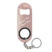 Roos Gold Blush Jouw tekst Sleutelhanger Mini Flessenopener (Achterkant)