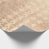 Roos Gold Blush kerstgemberspeler Roze Cadeaupapier (Hoek)