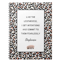 Roos Gold Blush leopard print Motivatie citaat