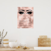 Roos Gold Blush Make-up Eyes Lashes Prijzen Glas Poster (Keuken)