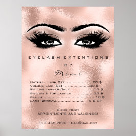 Roos Gold Blush Make-up Eyes Lashes Prijzen Glas Poster