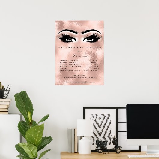 Roos Gold Blush Makeup Eyes Lashes Price Blush Poster (Thuiskantoor)