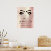 Roos Gold Blush Makeup Eyes Lashes Prijzen Poster (Keuken)