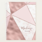 Roos Gold Blush Marble Geometric Modern Name Planner (Voorkant)