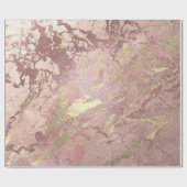 Roos Gold Blush Marble Shiny Metallic Stroke Coppe Cadeaupapier (Vlak)