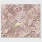 Roos Gold Blush Marble Shiny Metallic Stroke Mauve Cadeaupapier (Vlak)
