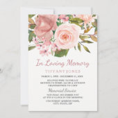 Roos Gold Blush Memorial Notice Service Kaart (Voorkant)