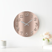 Roos Gold Blush Metal Skinny Ivory Arabian Numbers Grote Klok (Huis)