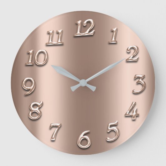 Roos Gold Blush Metal Skinny Ivory Arabian Numbers Grote Klok (Voorkant)