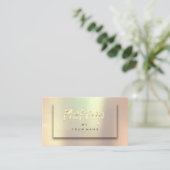 Roos Gold Blush Metallic Minimale Makeup Artist 3D Visitekaartje (Staand voorkant)