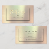 Roos Gold Blush Metallic Minimale Makeup Artist 3D Visitekaartje (Voorkant / Achterkant)