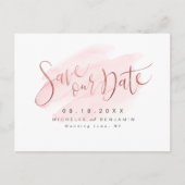 Roos Gold Blush Modern Simple Script Save the Date Aankondigingskaart (Voorkant)