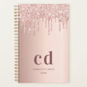 Roos Gold Blush Monogram Druppels Planner (Voorkant)