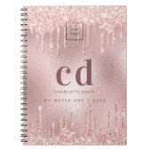Roos Gold Blush Monogram Zakelijk logo Notitieboek (Voorkant)