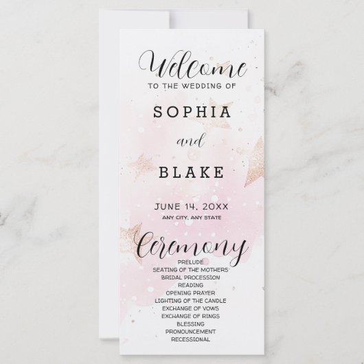 Roos Gold, Blush & Off White Stars trouwprogramma (Voorkant)