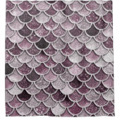 Roos Gold Blush Ombre Glitter Mermaid Scales Douchegordijn (Voorkant)