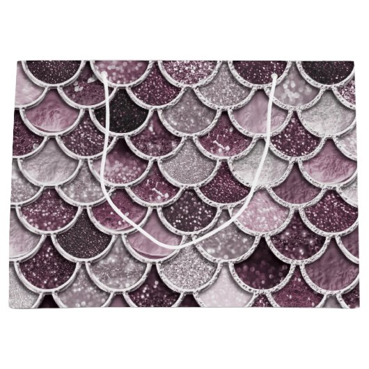 Roos Gold Blush Ombre Glitter Mermaid Scales Large Cadeautasje (Voorkant)