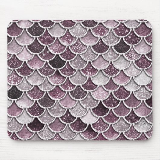 Roos Gold Blush Ombre Glitter Mermaid Scales Muismat (Voorkant)