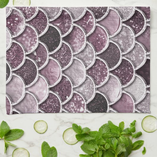 Roos Gold Blush Ombre Glitter Mermaid Scales Theedoek (Gevouwen)